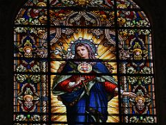 12A Immaculate Heart of Virgin Mary stained glass window Mezquita Mosque Cathedral Cordoba Spain