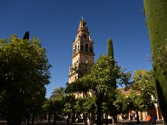 04B The bell tower is framed by the Patio de los Naranjos Orange Trees Mezquita Mosque Cathedral Cordoba Spain