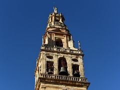 02A The bell tower was adorned with Santiago de Compostelas captured cathedral bells Mezquita Mosque Cathedral Cordoba Spain