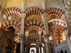 02B Alternating red and white voussoirs of the arches in the Mezquita Mosque Cordoba Spain