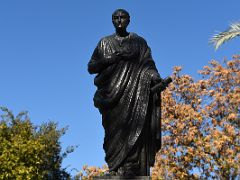 02A Statue of Lucio Anneo Seneca, a philosopher, statesman, dramatist from Cordoba near Puerta de Almodovar Historic City Walls Old Town Cordoba Spain