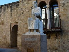 02B Statue of Averroes Ibn Rushd Born In Cordoba in 1126 whose writings on Aristotle shaped Western philosophy next to Historic City Walls Old Town Cordoba Spain