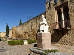 02C Historic City Wall And Statue of Averroes Ibn Rushd Old Town Cordoba Spain