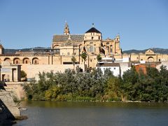 03A Mezquita Mosque-Cathedral From Roman Bridge Over The Guadalquivir River Cordoba Spain