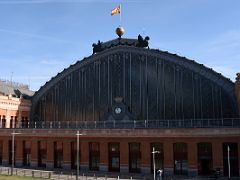 01B The Spanish Flag And Two Winged Lions Top The Atocha Railway Station Building In 1902 Madrid Spain