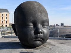 06 Large Statue Of The Head Of A Young Girl Called Night By Antonio Lopez Garcia 2008 Outside The Atocha Railway Station Madrid Spain