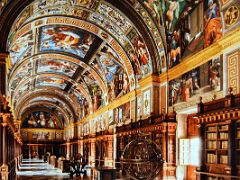 03A Library And Ceiling Frescoes By Tibaldi At El Escorial Near Madrid Spain