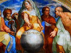 04C Library Ceiling Fresco Of Philosophia Aristotles, Plato, Seneca At El Escorial Near Madrid Spain