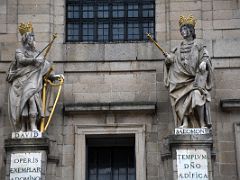 05D Statues of David and Solomon on either side of the entrance to the Basilica of El Escorial Near Madrid Spain