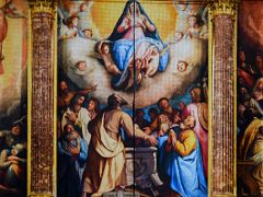06C The Basilica Altar Resurrection, Assumption Of Virgin Mary Paintings By Federico Zuccaro At El Escorial Near Madrid Spain