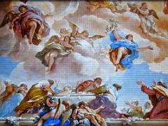 08C The Basilica Ceiling Fresco The Death And Assumption Of The Virgin by Luca Giordano Close Up At El Escorial Near Madrid Spain