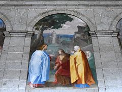 11B The Three Lower Murals by Pellegrino Tibaldi Represent Christ Risen from the Dead Above The Grand Staircase At El Escorial Near Madrid Spain
