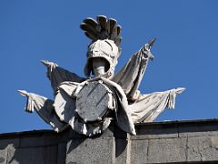 04C Sculpture On Top Of Puerta de Alcala Close Up Near The Plaza de Cibeles Madrid Spain