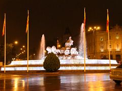05A Cibeles Fountain stands in the centre of the Plaza de Cibeles At Night Madrid Spain