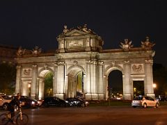06A Puerta de Alcala was built in 1778 by Italian architect Francesco Sabatini At Night Near The Plaza de Cibeles Madrid Spain