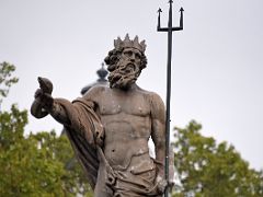 02B Sea-god Neptune Close Up at Neptune Fountain Madrid Spain