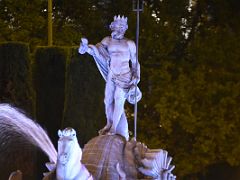 03B Neptune in a conch-shell chariot pulled by sea-horses Neptune Fountain At Night Madrid Spain