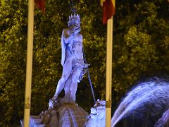 03C Neptune Fountain Close Up At Night Madrid Spain