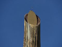 07B Caja Madrid Obelisk Top Close Up Near The Gates Of Europe in the North Business Area Madrid Spain