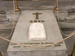 02B The tombstone of Francisco de Goya is made of granite with a large marble slab San Antonio de la Florida Chapel Goya Pantheon Madrid Spain