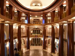 05B Pillars hold up the open foyer and ground to third floors from the first floor Teatro Real Opera House Madrid Spain