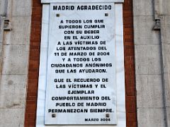 06B Plaque to citizens who were killed in the March 11 2004 train bombings and those who helped Real Casa de Correos Puerta del Sol Madrid Spain