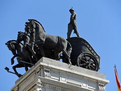 09B Bank of Bilbao building Has bronze sculptures of quadriga chariot drawn by four horses by sculptor Higinio Basterra 1922 Puerta del Sol Madrid Spain