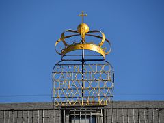 04C Casa de la Panaderia On top is an ancient golf crown honouring bakers 1674 Plaza Mayor Madrid Spain