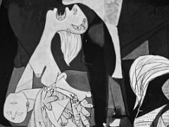 02C Guernica Pablo Picasso Close Up - Grieving Woman Holds A Dead Child In Her Arms Museo Reina Sofia Art Museum Madrid Spain