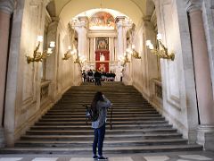 07B The Grand Staircase Was Built by Sabatini in 1789 With Artwork Ahead After Entering Royal Palace Madrid Spain