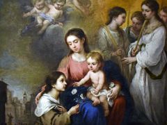 12 The Virgin and Child with Saint Rose of Viterbo - Bartolome Esteban Murillo 1670 Thyssen Art Museum Madrid Spain