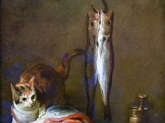 03A Still Life With Cat and Fish - Jean Baptiste Simeon Chardin 1728 Thyssen Art Museum Madrid Spain