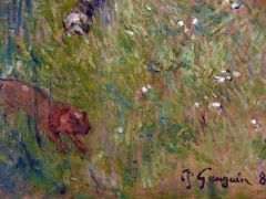 08B Dogs Running in a Meadow - Paul Gauguin 1888 Close Up Thyssen Art Museum Madrid Spain