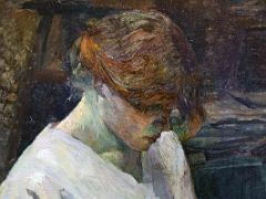 14B La Rousse in a White Blouse - Henri de Toulouse-Lautrec 1889 Close Up Thyssen Art Museum Madrid Spain