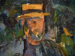 20B Seated Man - Paul Cezanne 1905-06 Close Up Thyssen Art Museum Madrid Spain