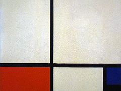 27 Composition in Colours Composition No I with Red and Blue - Piet Mondrian 1931 Thyssen Art Museum Madrid Spain