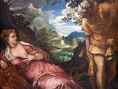 18 The Meeting of Tamar and Juda - Tintoretto 1555-1559 Thyssen Art Museum Madrid Spain