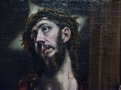 21B Christ with the Cross - El Greco 1587-96 Close Up Thyssen Art Museum Madrid Spain