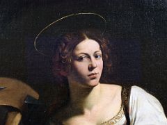 24B Saint Catherine of Alexandria - Caravaggio 1598 Close Up Thyssen Art Museum Madrid Spain