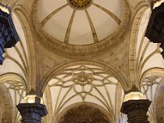 04A The Central Altar, Pillars, Dome And Ceiling In Basilica of Saint Mary of Coro In San Sebastian Donostia Old Town Spain