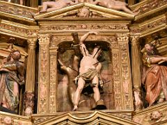 05C Statue Of San Sebastian On The Ornate Altar In Basilica of Saint Mary of Coro In San Sebastian Donostia Old Town Spain