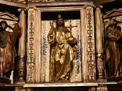 05E Statue Of Jesus Holding An Orb On The Ornate Altar In Basilica of Saint Mary of Coro In San Sebastian Donostia Old Town Spain