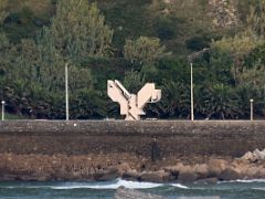 13B Dove of Peace Bakearen Usoa sculpture by Nestor Basterretxea 1980 Next To Playa de Zurriola Beach San Sebastian Donostia Spain