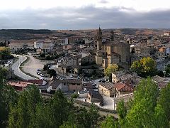 01A Panoramic View Of Frank Gehry Hotel Marques de Riscal 2006 And Elciego Village And Church of San Andres Spain