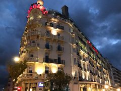 05B The historic Hotel Londres was built in 1865 as the home of Queen Isabela II At Night San Sebastian Donostia Spain