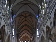 06B The Cathedral of the Good Shepherd Interior Pews, Pillars, Ceiling And Main Altar San Sebastian Donostia Spain