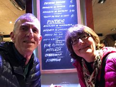 03D Jerome Ryan And Charlotte Ryan With The Atari Gastroteka Pintxo Tapas Menu Behind Old Quarter San Sebastian Donostia Spain