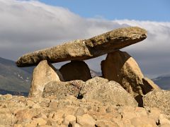 13B 5000 year old La Chabola de la Hechicera tomb has three large vertical stones supporting a large horizontal flat stone On Rioja Wine Tour South Of San Sebastian Donostia Spain