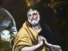 04 The tears of Saint Peter - El Greco 1605-10 Sacristy Toledo Cathedral Spain