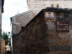 01B Street Signs for Calle de Samuel Levi and Museo Sefardi in El Transito Synagogue Toledo Spain